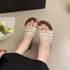 Design Sense Sleeve Toe Flat Slippers Women's Outer Wear Summer 2025 New Casual One-word Drag Temperament Beach Women's Shoes