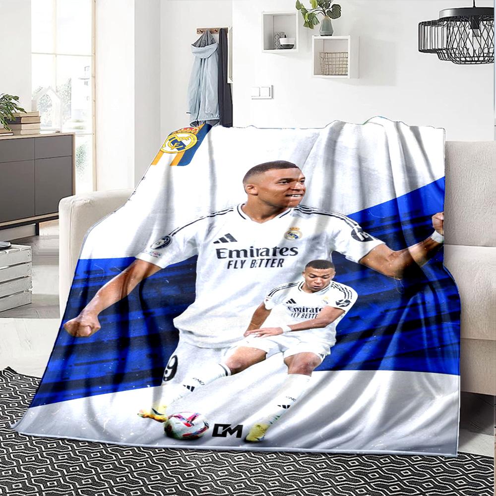 Star Player Kylian Mbappé Blanket Ultra-Soft Great for Office Chair Seaside Bed for All Seasons Modern Ideal Gift for Friends Family Couples Picnic