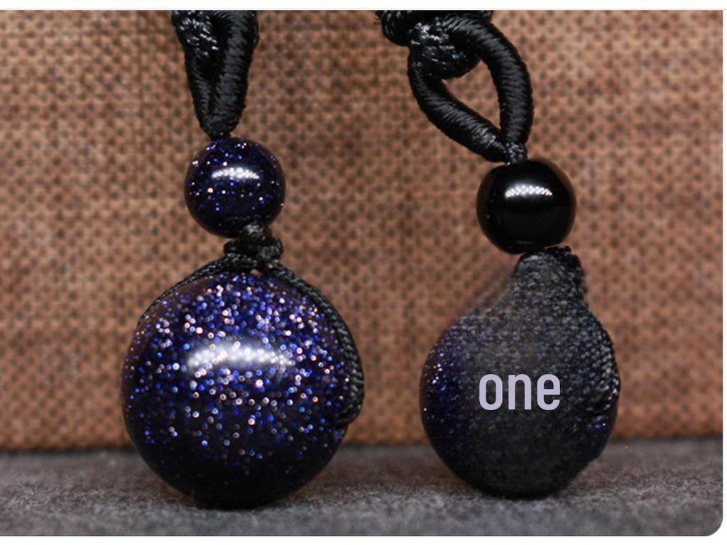 Natur Obsidian & Blauer Sandstein Tigerauge Anhänger Halskette - Unisex Paargeschenk