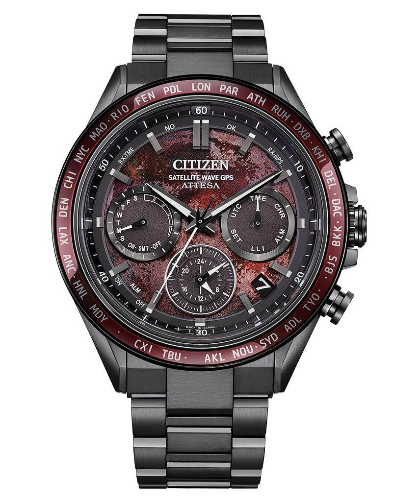 Мужские часы CITIZEN ATTESA Satellite Wave GPS Super Titanium CC4077-71Z красный