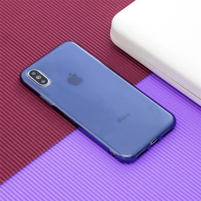 Coque et Film de Protection - Apple - iPhone XS/X - 2PCS Verre Trempé - 1PCS TPU Silicone - Bleu