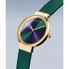 BERING Women's Quartz Watch, Green and Gold, Stainless Steel, Mesh Strap, Japan Exclusive, 19031-828, Officially Imported, 3-Year Warranty, Scratch-Re