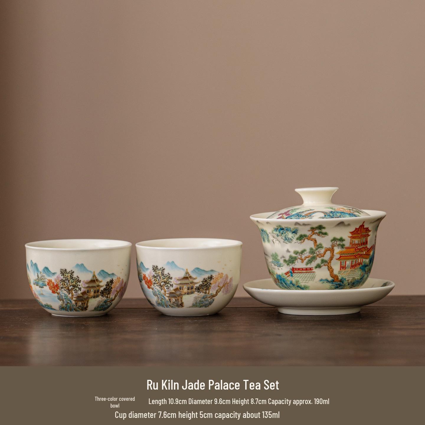 Gaiwan Teacup & Master Kung Fu Tea Set - Palace Museum Inspired Ceramic Collection