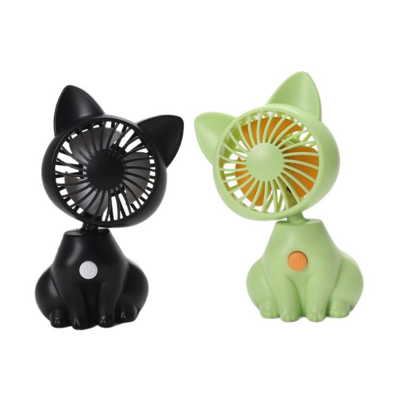 Battery-Powered Cute Cat Handheld Fan, Portable ABS Electric Fan.