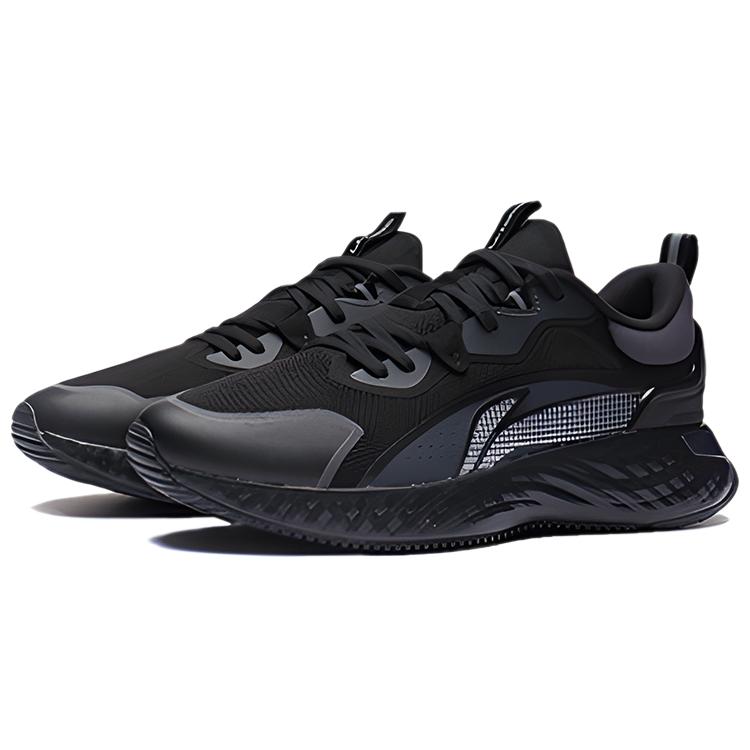New LiNing Cloud Shield Cushioning Anti Slip And Wear Resistant Rebound Low Top Sports Casual Shoes Men's Black AGLS211-1