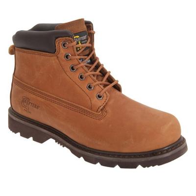 Mens 6 Eye Padded Leather Work Boots