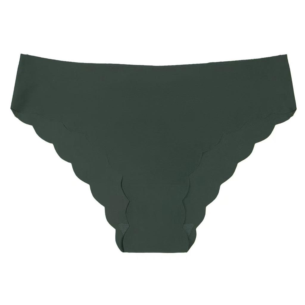 Übergröße Damen Frühling und Sommer Wellenkante Eis-Seide Unsichtbar Ohne Abdrücke Niedrige Taille Dreiecksslips