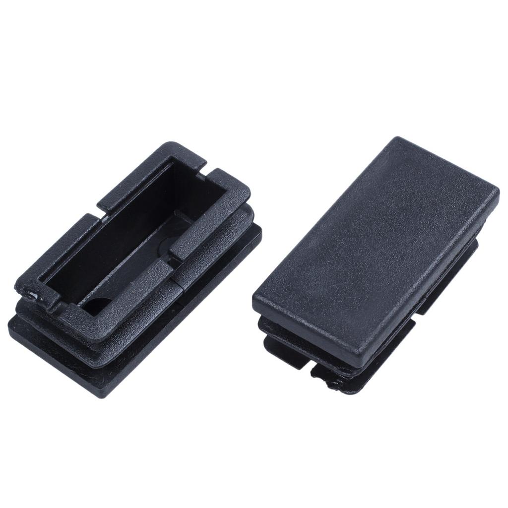 40 Pcs Black Plastic Rectangular Blanking End Caps Inserts 20Mm X 40Mm