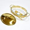 Food Warmer Buffet Luxury Golden Oval Hotel Wedding Chafing Dish Stainless Steel Glass Serving Dish Hot Pot Small Chafing Dish