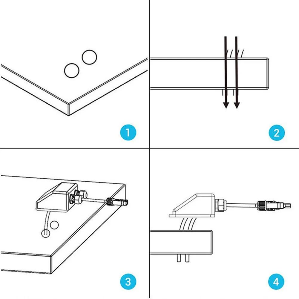 Solar Junction Box Dual Cable Entry Gland for Solar Project on Car RV Caravan Boat Cabin Roof Vehicle Yacht Camper Accessories