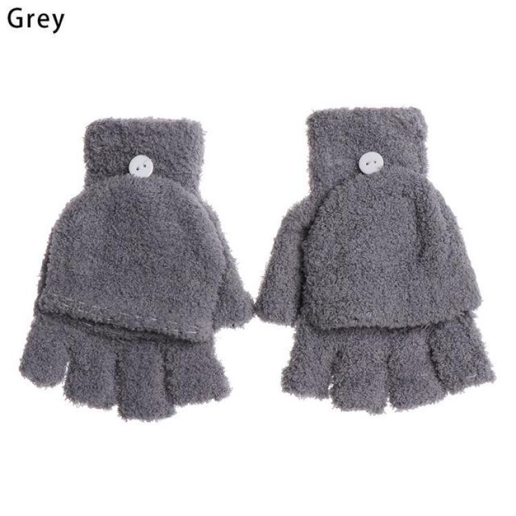 Unisex Rukavice s odklápěcími prsty Dámské Korálový samet Odolné proti chladu Palčáky Zimní teplé Měkké Dvouúčelové Fleece rukavice