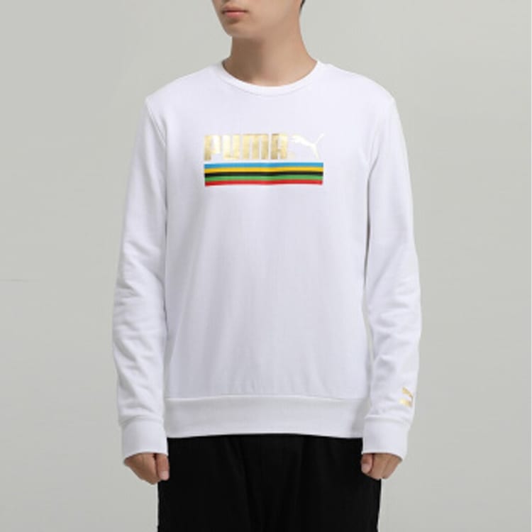 Puma Sweatshirts Men's White Crew Neck Moderate Regular 599285-02