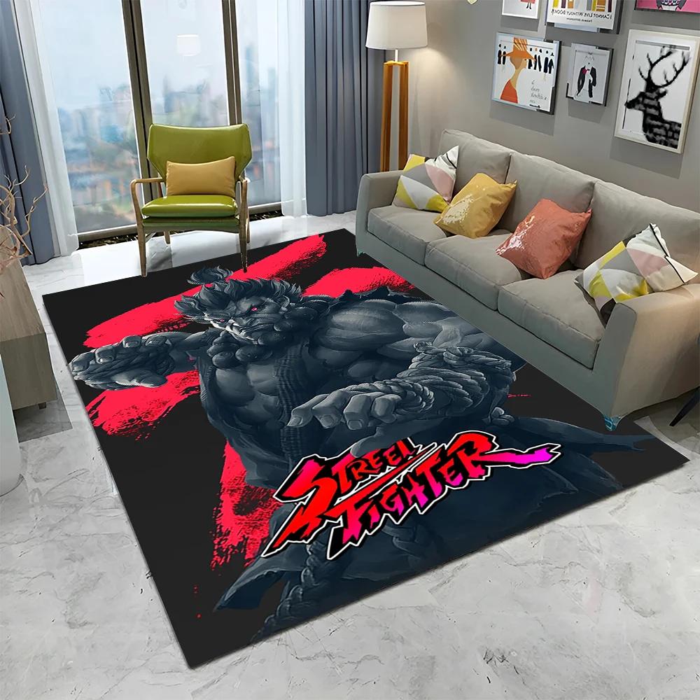 Street Fighter Retro Game SF Gamer Carpet Rug for Home Living Room Bedroom Sofa Doormat Decor,kids Area Rug Non-slip Floor Mat