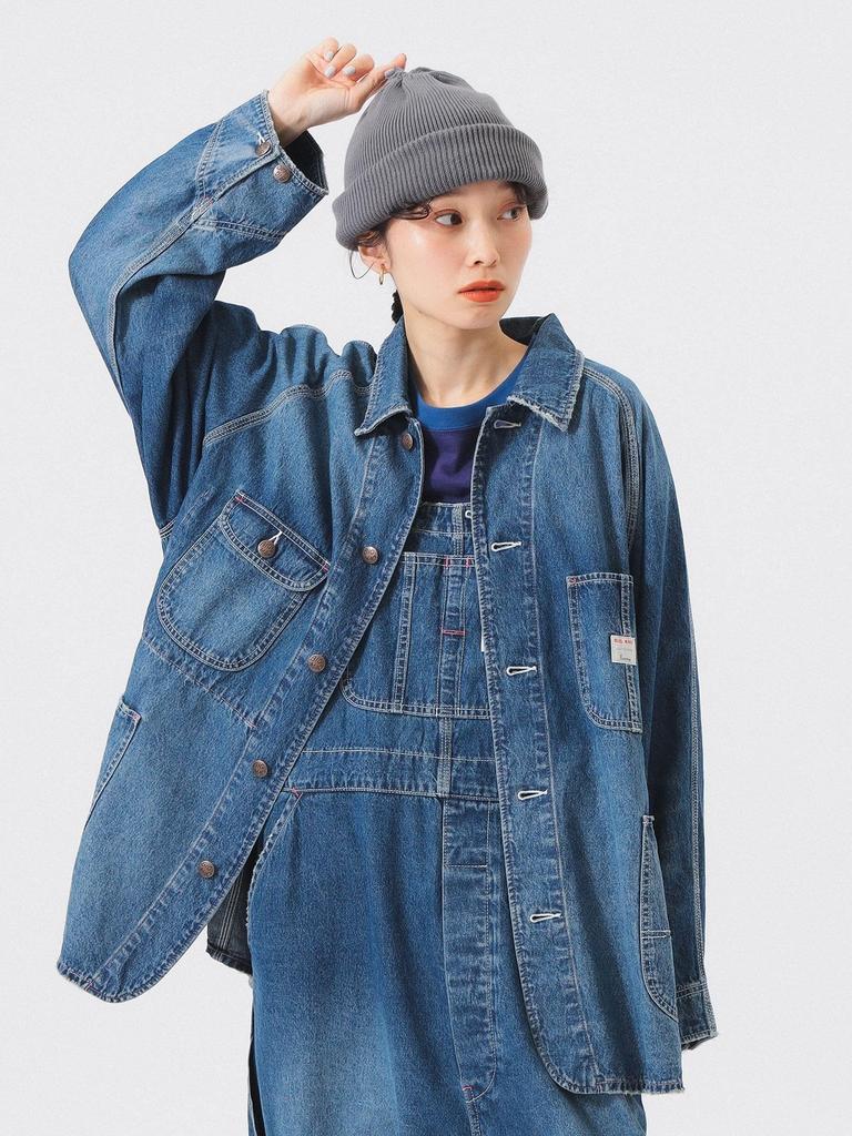 BEAMS BOY Women's BIGMAC Fade Coverall Blouson (Special Order) INDIGO FREE