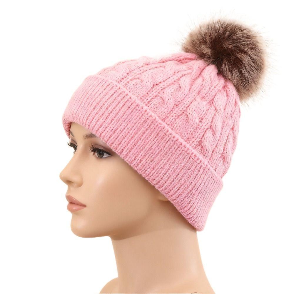 Keep Warm Knitted Beanies Ear Protection Pompoms Hat High Quality Winter Autumn Hats  for Woman/Men