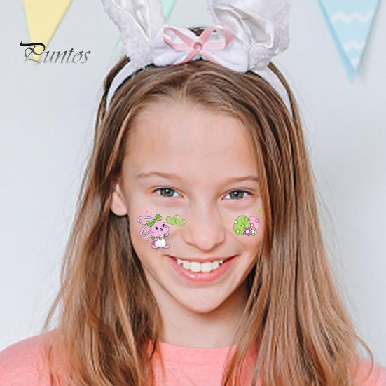 

2 шт. татуировки наклейки пасхальные тематические временные татуировки кролик морковь яйцо узор водостойкие наклейки для боди-арта для праздника A