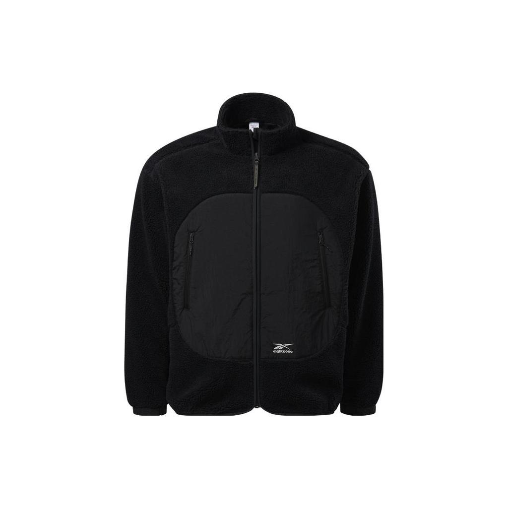 Reebok X Eightyone Collaboration Thickened Zipper Stand Collar Jacket Unisex Jacket Black HF5396