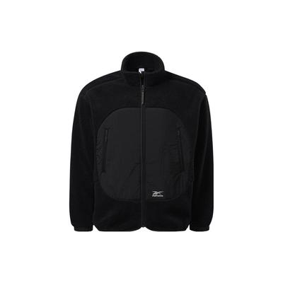 Reebok X Eightyone Collaboration Thickened Zipper Stand Collar Jacket Unisex Jacket Black HF5396