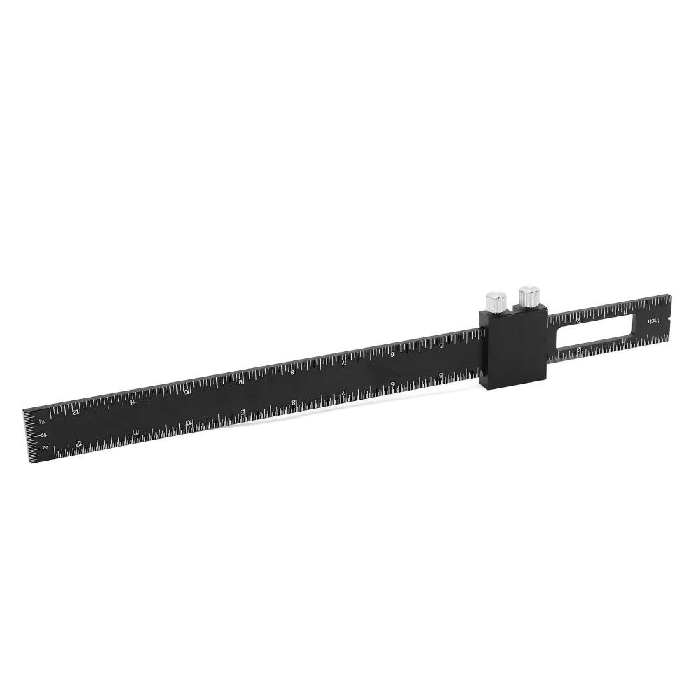 Metric Inch Scale Woodworking Marking Ruler Aluminum Alloy Adjustable Slide Ruler  For Workshop