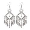 Retro Tibetan silver fringed earrings women's long temperament versatile earrings fashion personality vacation earrings