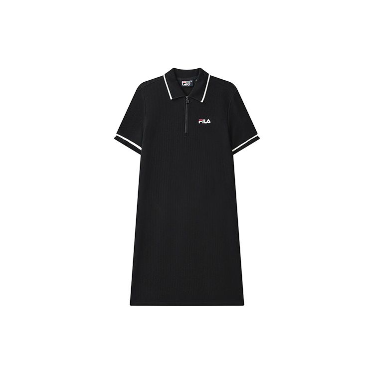 FILA 2023 Mid-Length Casual Polo Dress Women Dresses Black F51W328301FBK