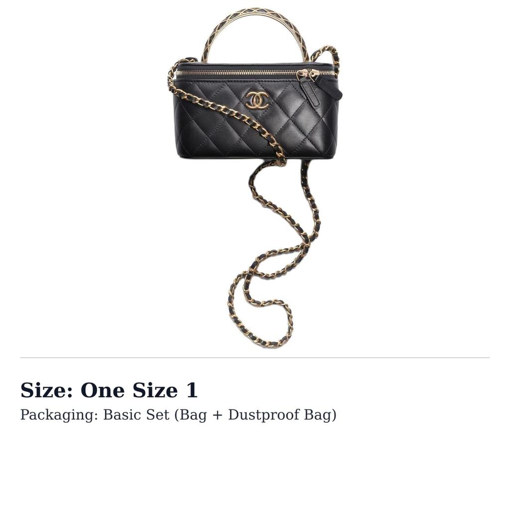 Chanel Borsa da Mano in Pelle di Pecora Metallo Dorato Donna Nera AP3383-B12915-94305