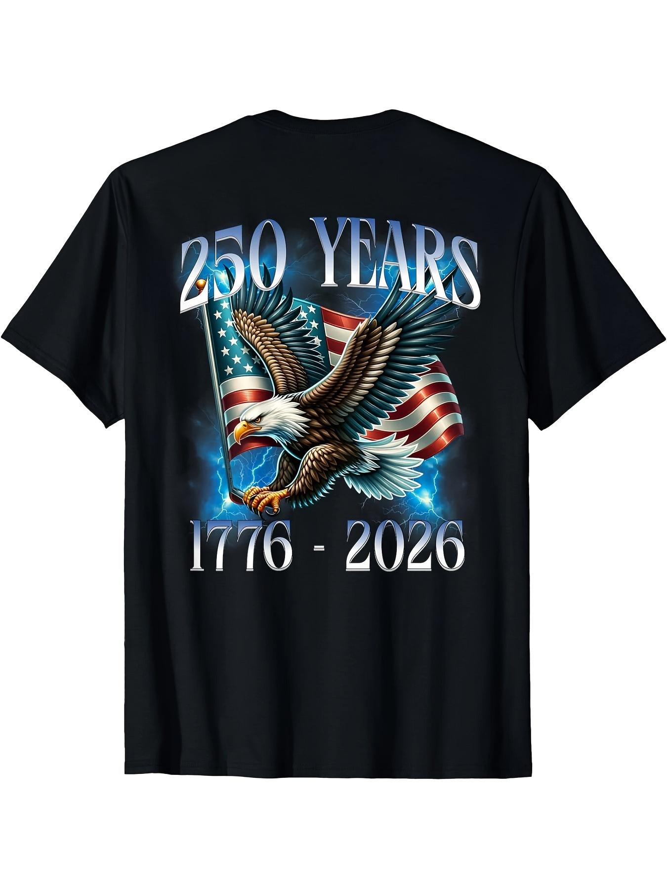 250th Anniversary Americas Semiquincentennial TShirt Casual Crew Neck Short Sleeve T Shirt Comfortable Cotton Fabric M
