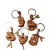 Peach & Jujube Wood Zodiac 3D Keychain: High-End Guardian Amulet Jewelry.