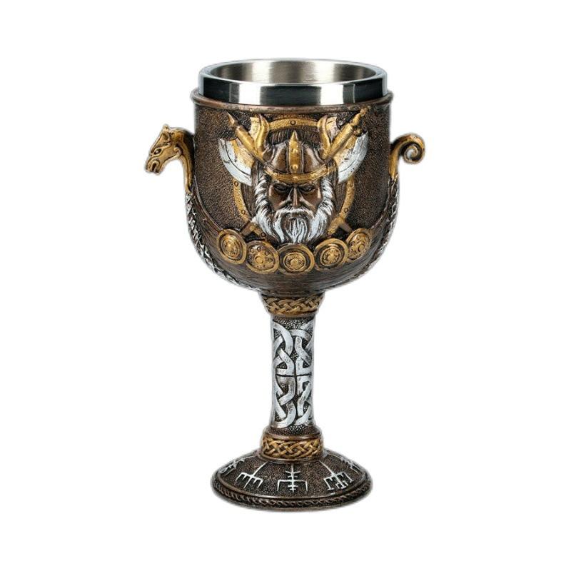 Creative Skull Series Cup Resin Beer Mug 3D Cocktail Goblet 304 Stainless Steel Viking Wine Glass Tumbler Bar Decoration