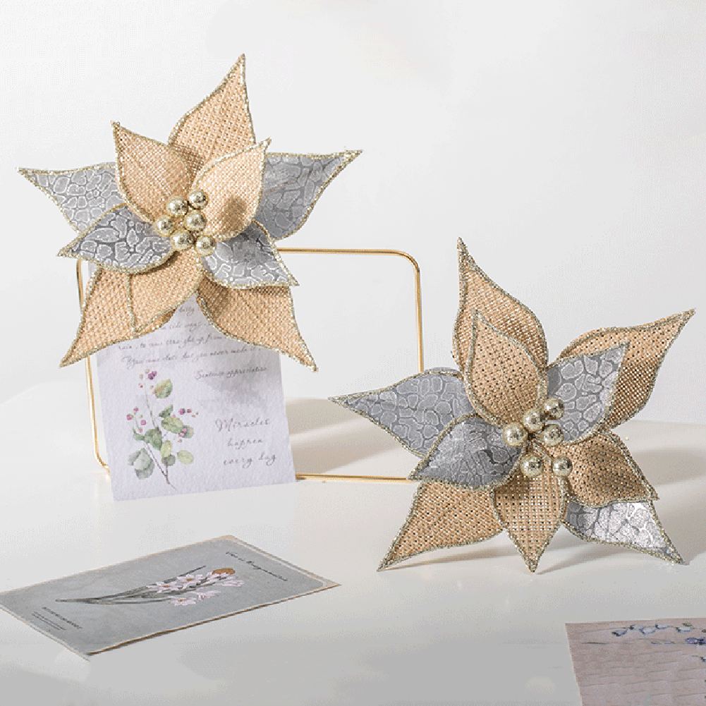 

1шт Рождественский цветок Блестящий цветок 26см Аксессуары