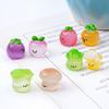 4Pcs Mini Resin Vegetable Figurines Cute Car Dashboard Decor, Adhesive Mounted Resin Car Interior Decorations for Women, Mini Dashboard Ornaments