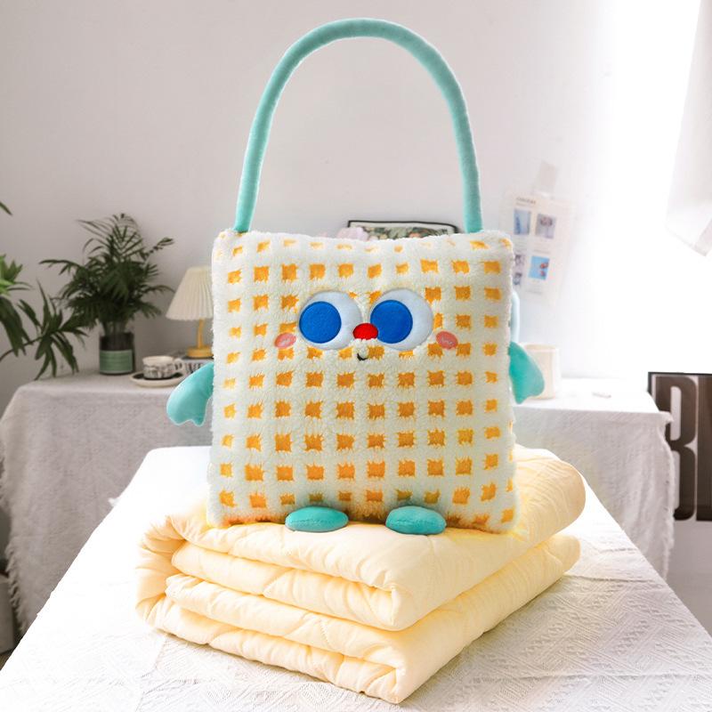 Cartoon Portable Pillow Quilt 2-in-1 Pillow Blanket Office Nap Pillow Car Folding Dopamine Pillow