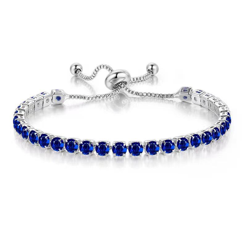 4mm Copper Inlaid Zircon Adjustable Crystal Tennis Bracelet for Women
