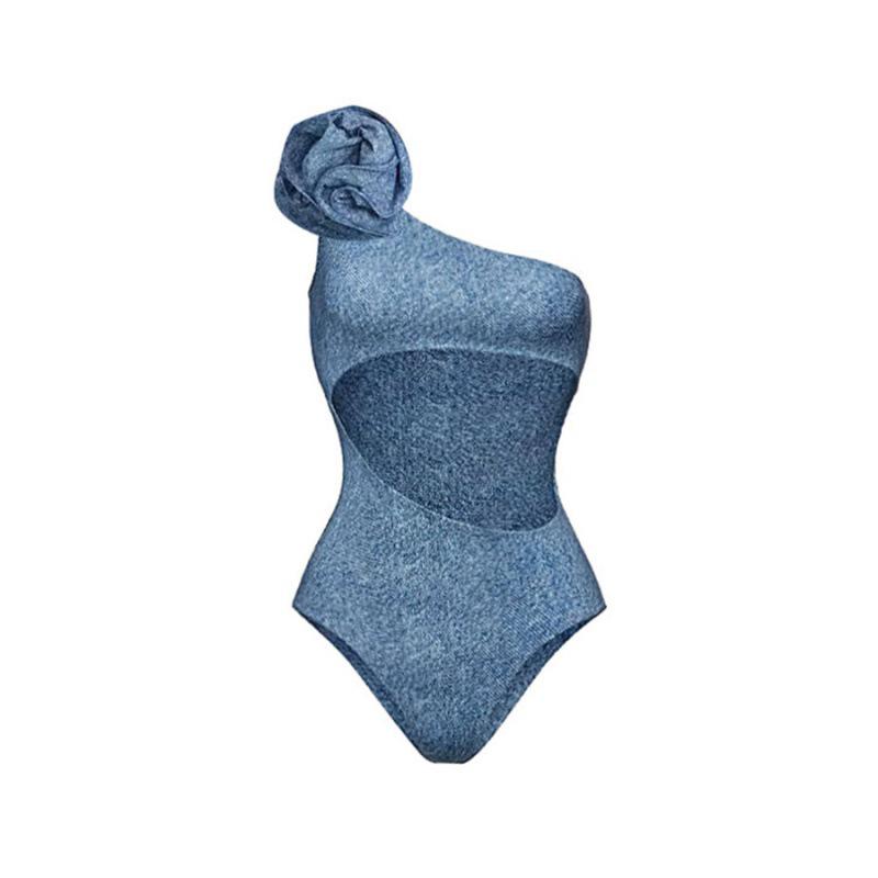 

Женское ретро синее сексуальное бикини - стиль чистого желания Small