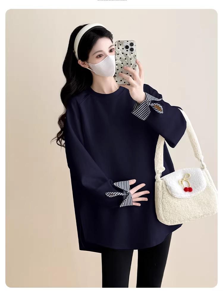 

Maternity Belly Cover: 2026 Spring/Autumn Long-Sleeve T-Shirt & Sweatshirt Base Layer Set M [40-52 kg]