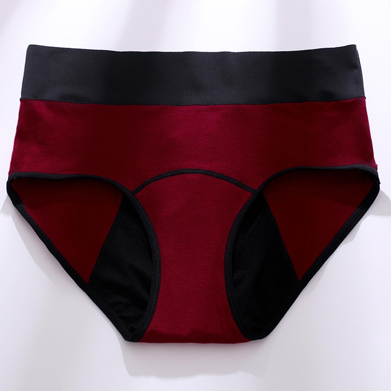

Ladies Mid Waist Breathable Physiological Underwear, Menstrual Hygiene Pants XS червоний