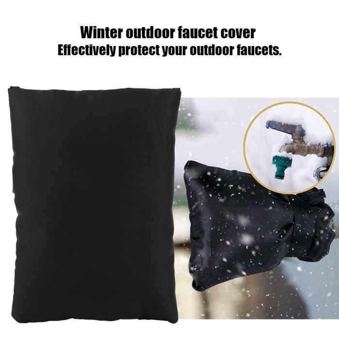 Zerone Winterschutz-Hahnbeutel 2 Stück Schwarz Oxford-Gewebe Abdeckung für Außenwasserhahn Winter Frostschutz Werkzeuge