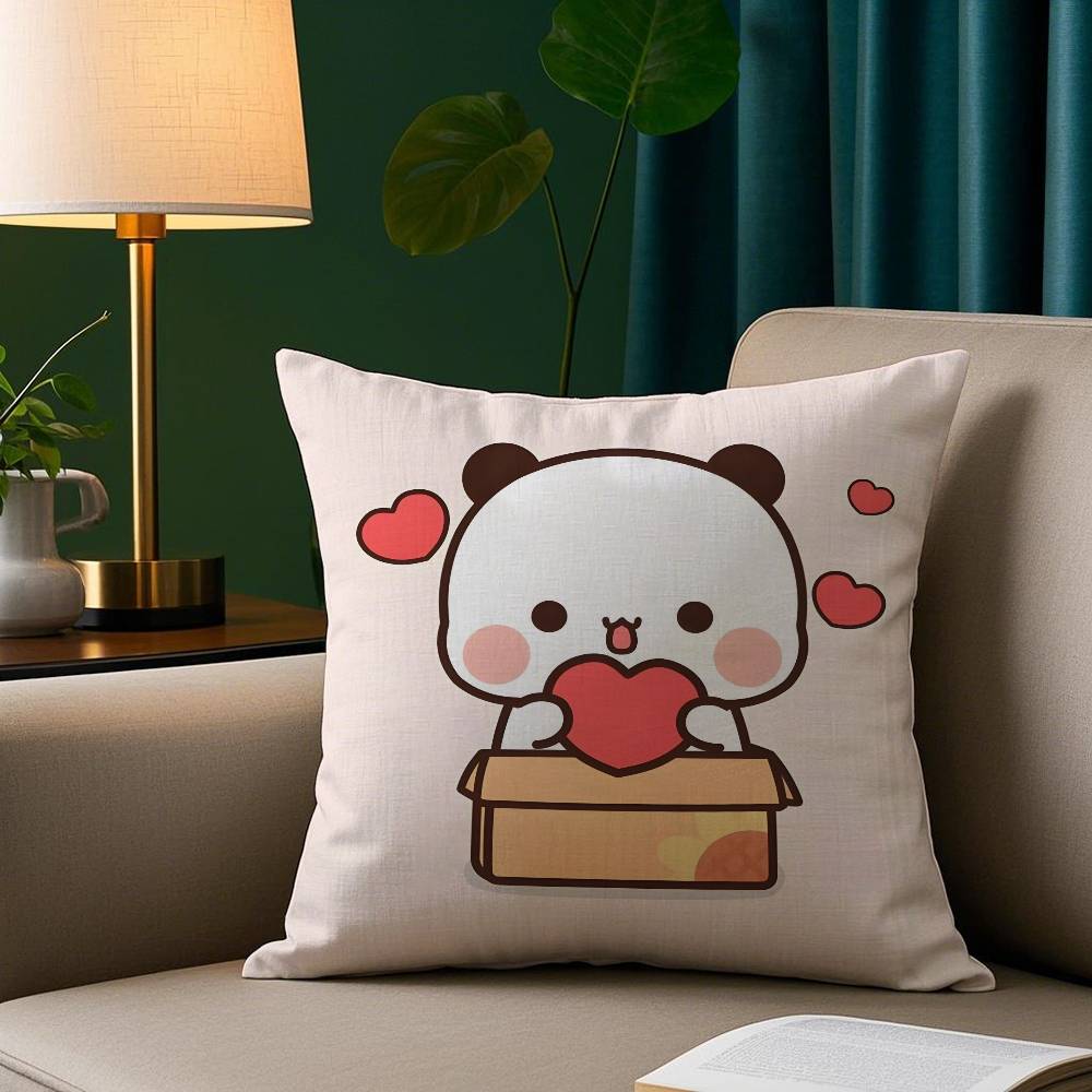 Couple Cartoon Bubu Dudu Pillow Case Plush Fabric Soft Pillowcase Double Sided Print Sofa Cushion Cover Throw
