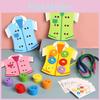 Wooden Childrens Ropes Threading Clothes Early Education Toy For Hand Eye Coordination Learning