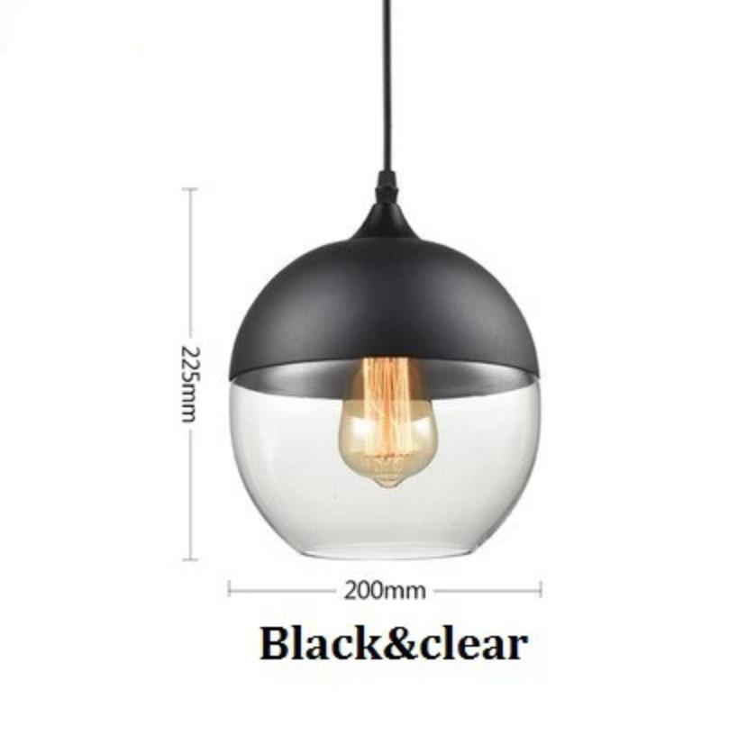 

Modern LED indoor decor glass pendant light fixture restroom kitchen art hanging lamp nordic dining room lights black glass lamp