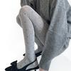 Gray Heart Bow Hollow Jacquard Patterns Women Stockings Sweet Girls Thigh High Stockings Women Tights Lingerie Pantyhose Female