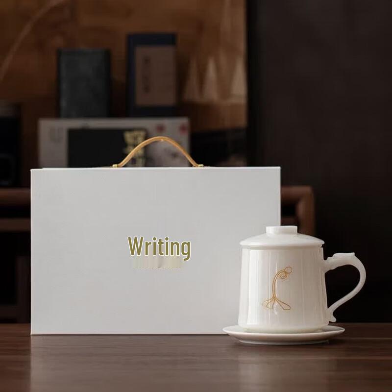 Wenmo Porcelain Dragon Handle Tea Cup Set with Lid & Filter
