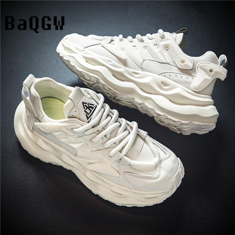 Color Block Design Men Height Increasing Shoes Luxury Casual Sneakers Men Platform Trainers Fashion Thick Sole Sneakers Man