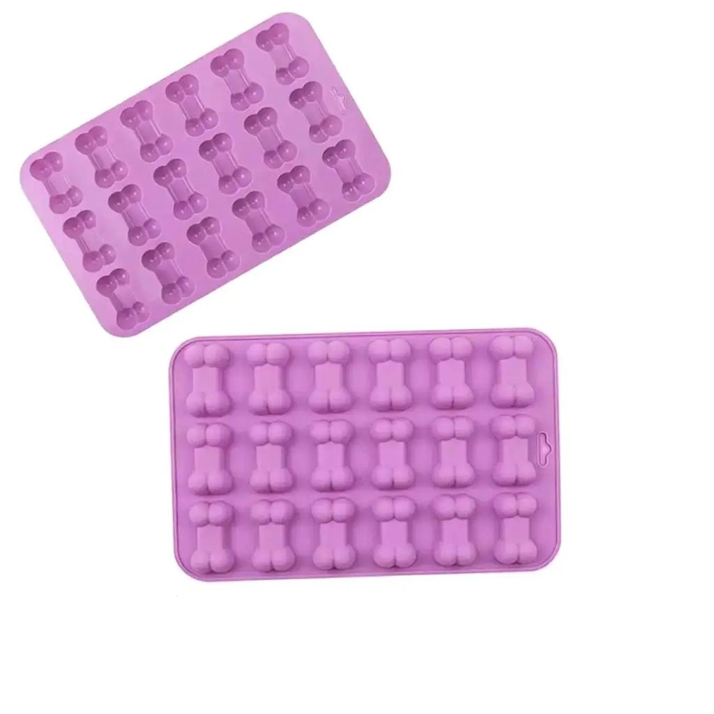 1pc-Dog Paw and Bone Shaped Silicone Mold Non-stick Food Grade Ice Tray for Chocolate Candy Cupcakes Puddings