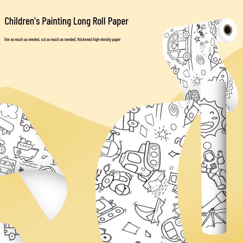 Children's Giant Coloring Scroll - Wall-Mountable Doodle and Painting Paper for Kindergarten