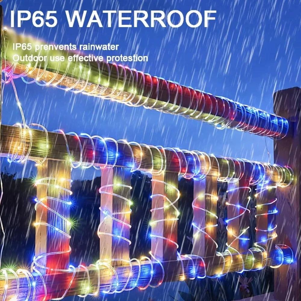 Sfoară Luminoasă Solară de Crăciun 7m/12m/22m Impermeabilă pentru Exterior Ghirlandă Xmas Decorațiune Grădină Zâne