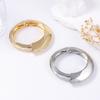 European and American Light Luxury High-grade Cold Wind Design Glossy Alloy Irregular Asymmetric Ring Spring Bracelet