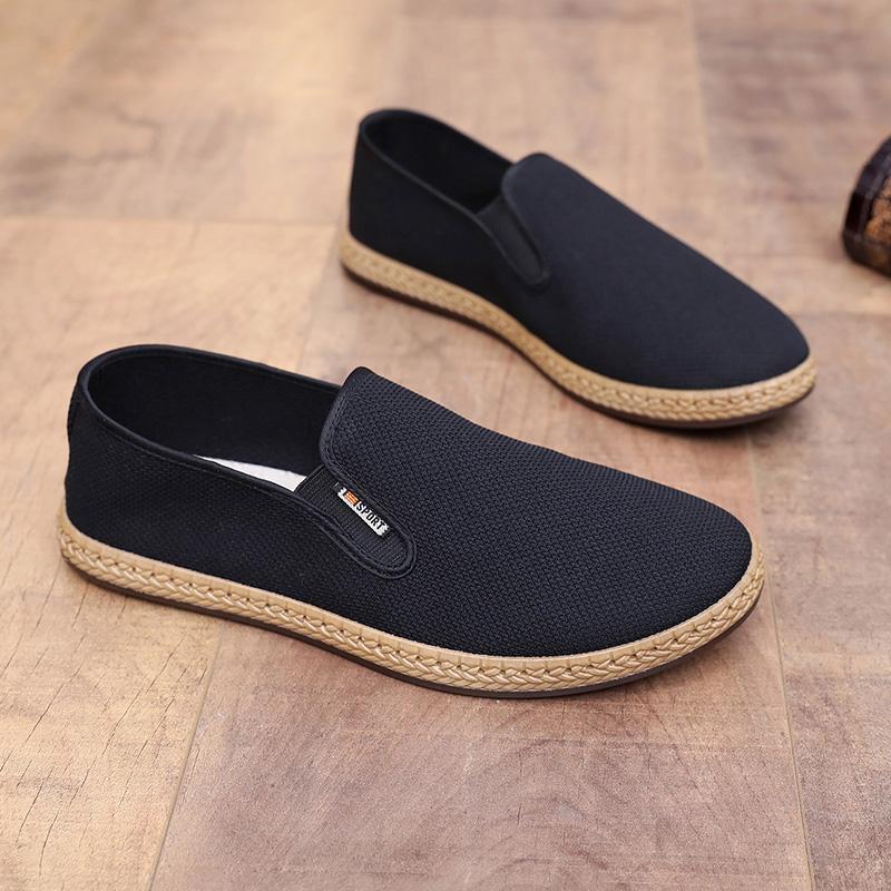 Nové pánské jednoduché prodyšné boty lehké ležérní boty měkká podrážka protiskluzové měkké pohodlné nazouvací líné boty