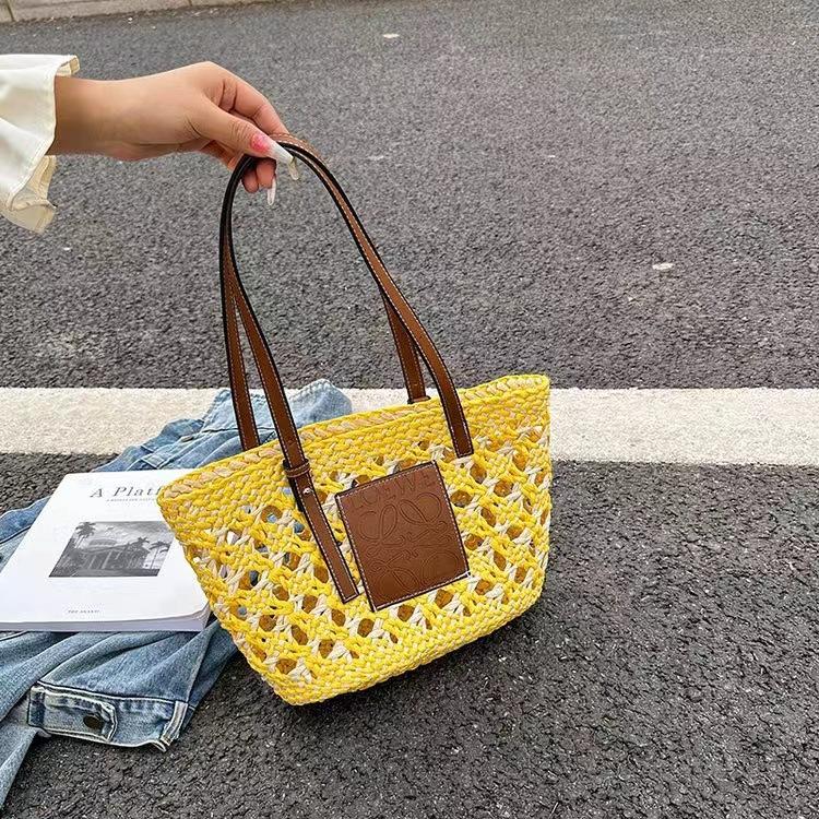 

Летняя новая плетеная из бумаги сумка с ажурным узором, для отпуска, путешествий, фото, часы в сумке, простая, модная, повседневная, универсальная 26 * 12 * 20, upper mouth 33