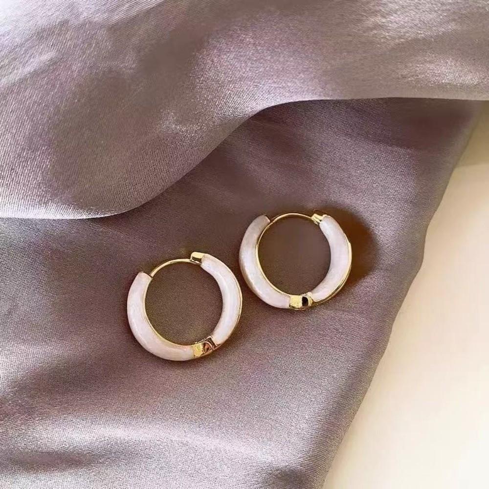 Dripping Oil Texture Minimalist Earrings Hoop Style Fashion Earrings Daily Wear